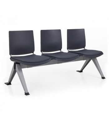 ATENEA BANCADA PLASTICA 3 PLAZAS + MESA